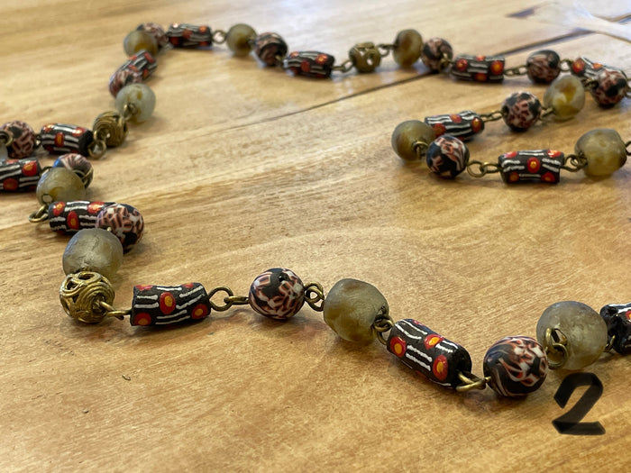 Necklace - Boho & Tradebead long