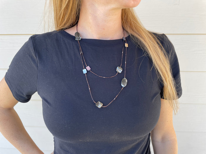 Necklace Long - Shells & Silver