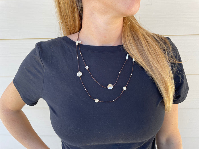 Necklace Long - Shells & Silver