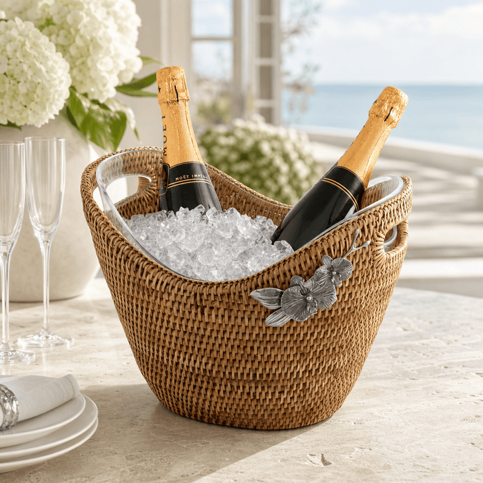 Orchids Hand Woven Wicker Rattan Champagne / Ice Tub 4