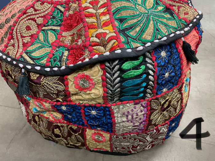 Ottoman Cover - Kutch Embroidered