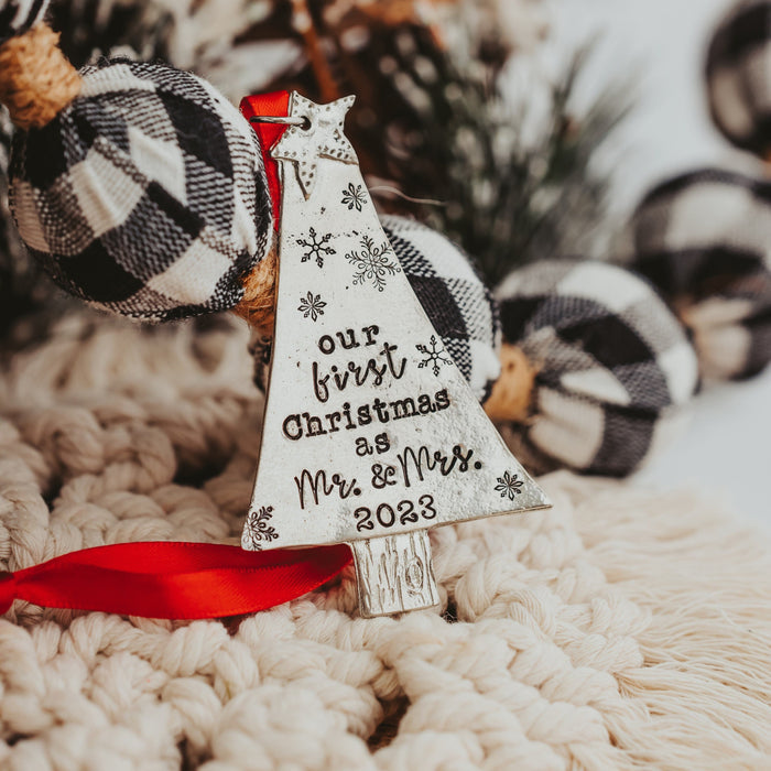 Our First Christmas as Mr. and Mrs. 2025 Ornament Salt and Sparkle