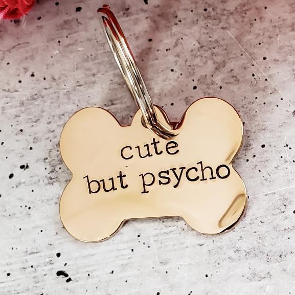 PAIN IN THE ASS Bone-Shaped Pet Tag Salt and Sparkle