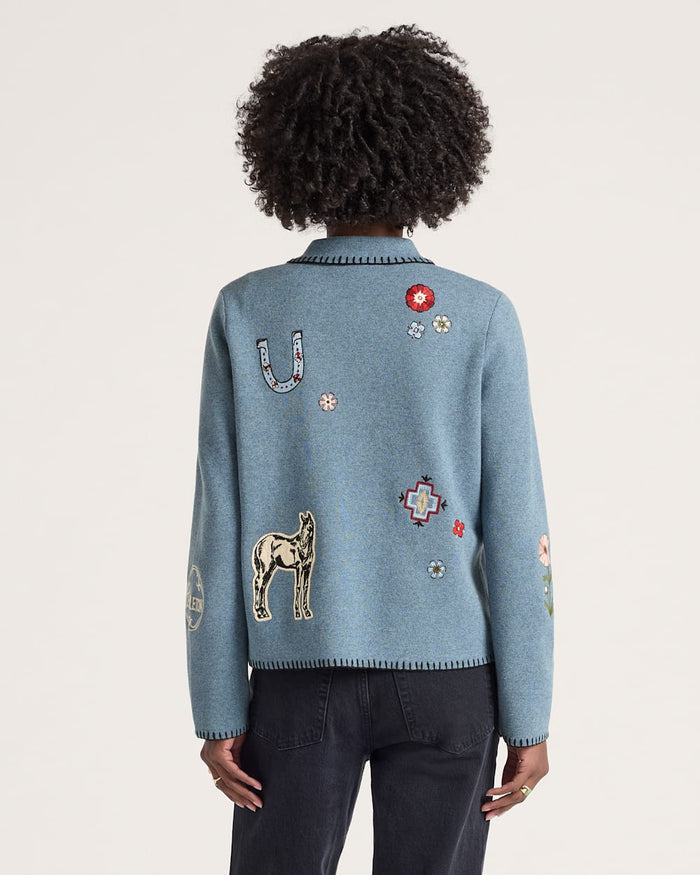Pendleton Souvenir Cardigan in Denim Heather