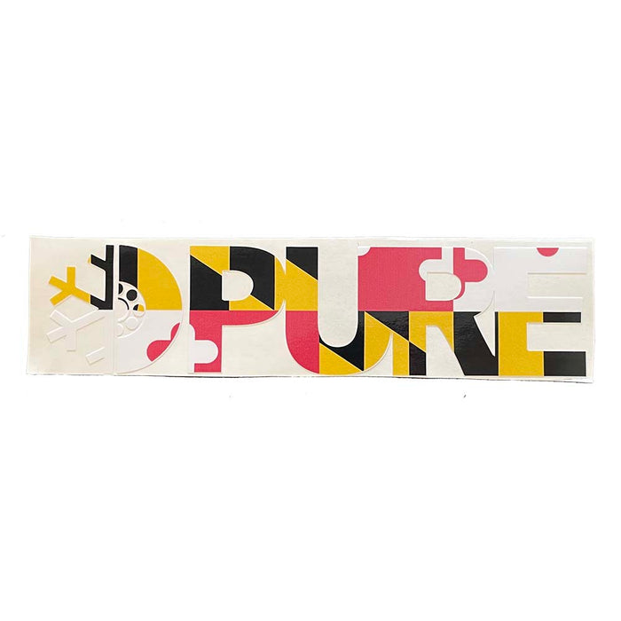 PURE FW Block MD Flag Die Cut Sticker - Pure Boardshop
