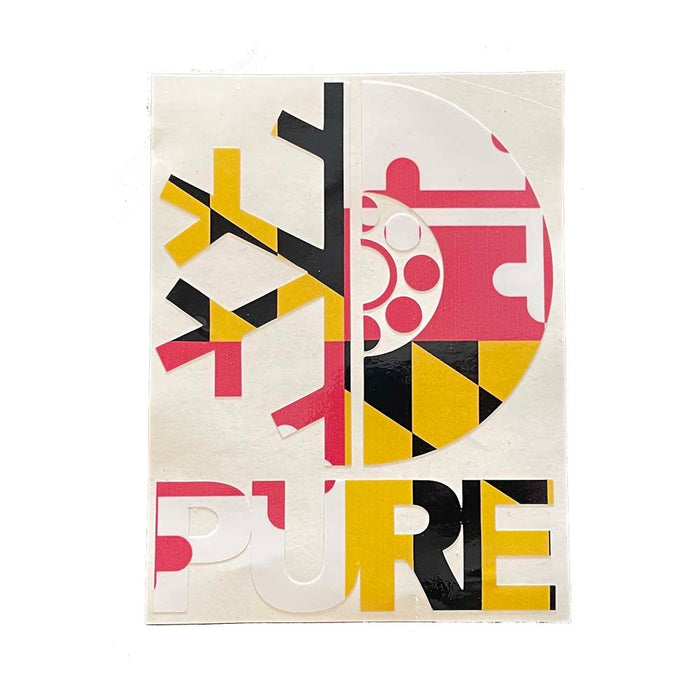 Pure FW Stacked MD Flag Die Cut Sticker - Pure Boardshop
