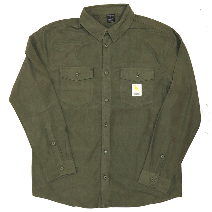 Pure Hartt Corduroy Shirt olive pure boardshop