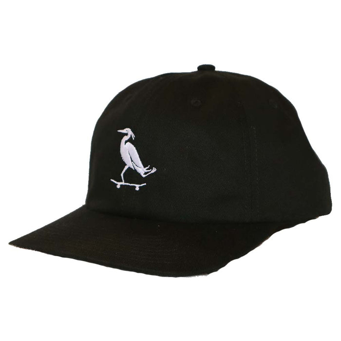PURE Heron 6 Panel Curved Bill Hat Black White Pure Boardshop