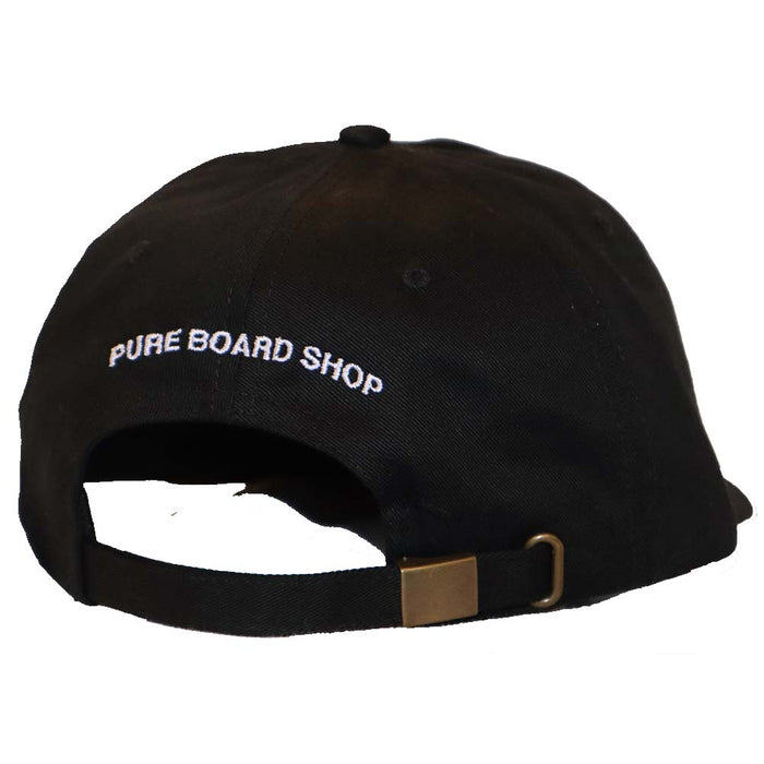 PURE Heron 6 Panel Curved Bill Hat Black White Pure Boardshop