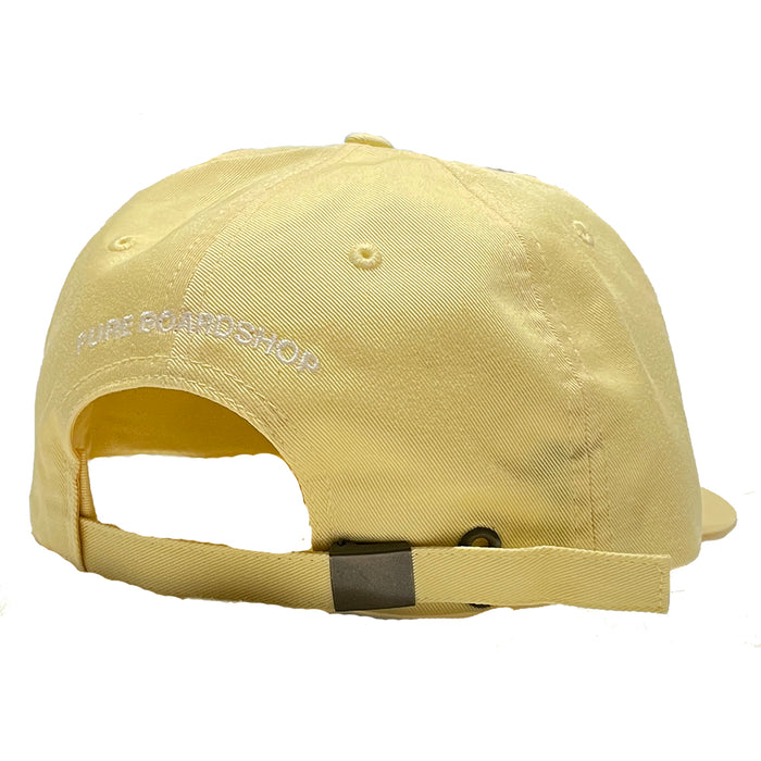 PURE Heron 6 Panel Curved Bill Hat Pale Yellow pure boardshop
