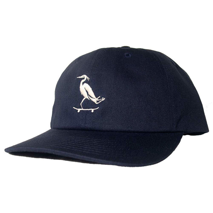 PURE Heron 6 Panel Curved Bill Hat Navy White Pure Boardshop