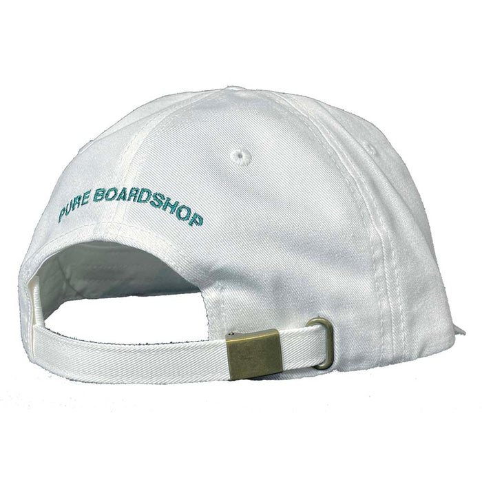 PURE Heron 6 Panel Curved Bill Hat White Dark Green Pure Boardshop