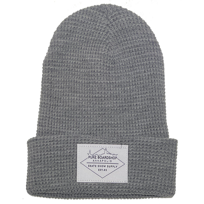 Pure Skyline Waffle Knit Beanie Heather Grey Pure Boardshop