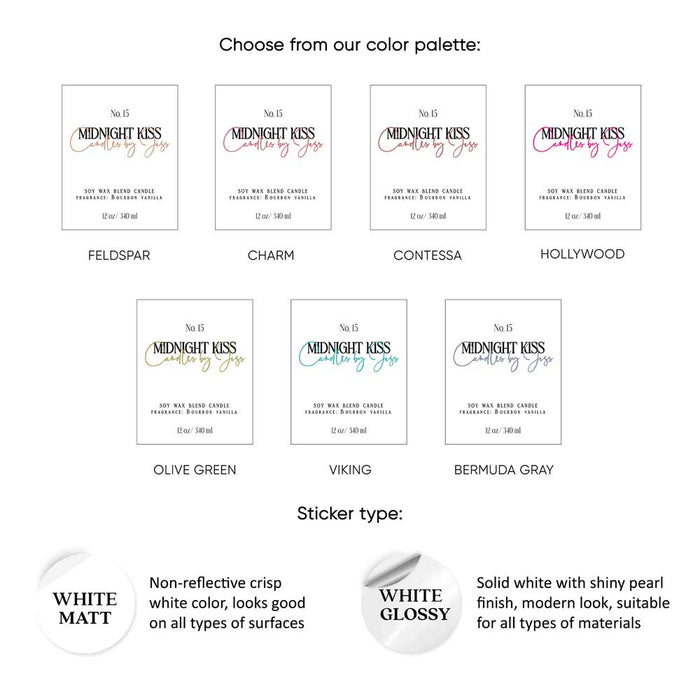Rectangular Candle Labeling Sticker - XOXOKristen