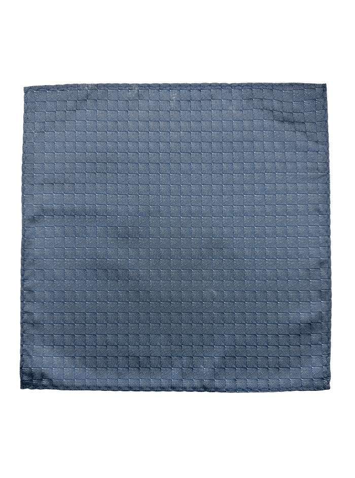 Rockefeller Blue Dot Grid Pocket Square