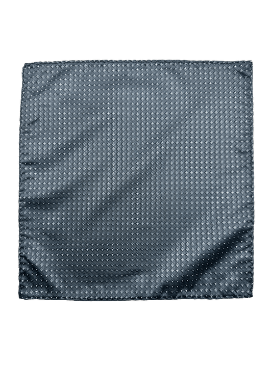 Roosevelt Gunmetal Dot Grid Pocket Square