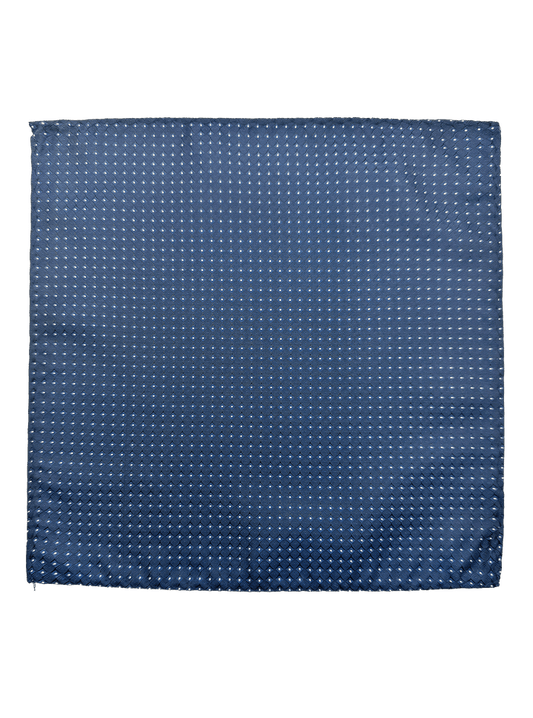 Roosevelt Navy Dot Grid Pocket Square