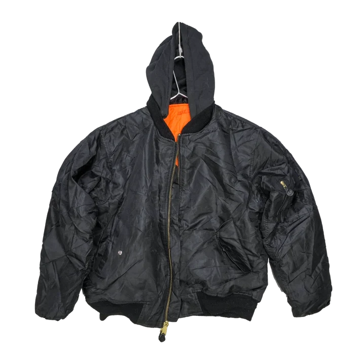Rothco Black MA-1 Flight Jacket with Hood - Large - Rothco - Flight Jackets