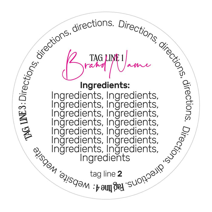 Round Cosmetic Ingredients Labeling Sticker - XOXOKristen