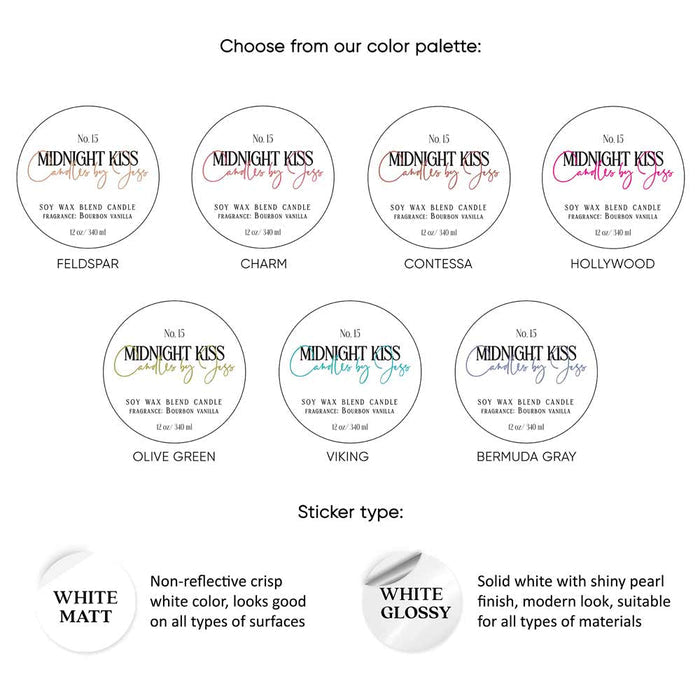 Round White Candle Labeling Sticker - XOXOKristen