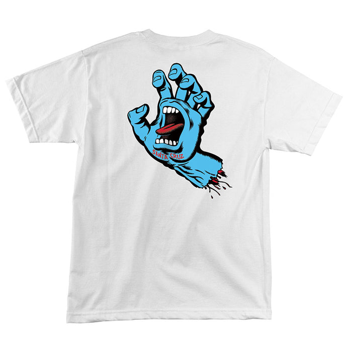 Santa Cruz Screaming Hand Regular Short Sleeve T Shirt White pure board shop