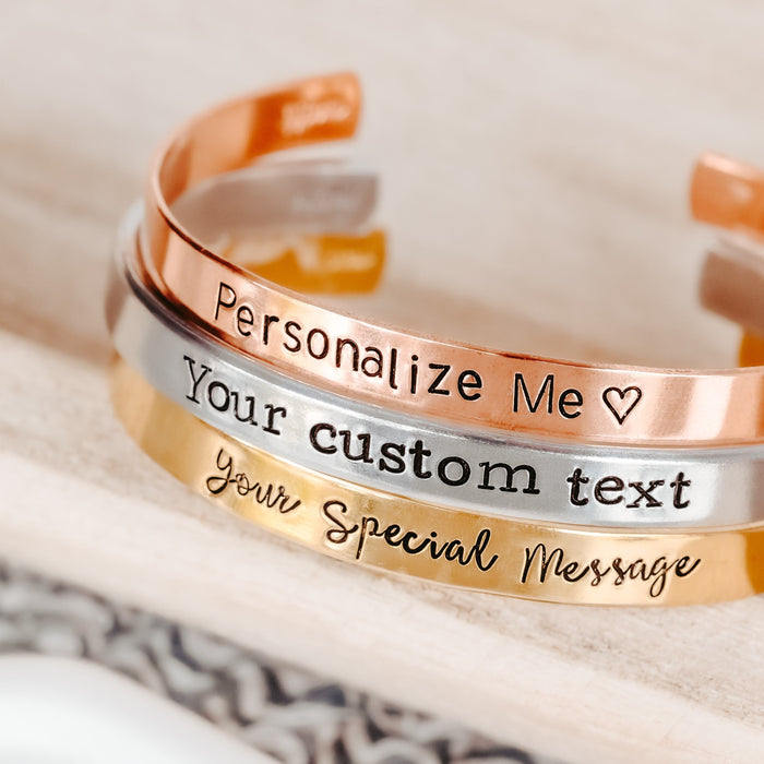 She Believed She Could So She Did Cuff - Class of 2025 Graduation Motivational Jewelry Salt and Sparkle