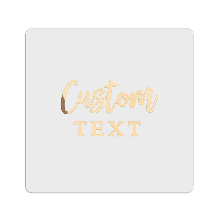 Square Clear Foiled Label with Custom Text