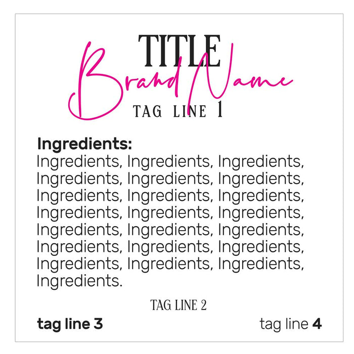 Square Cosmetic Ingredients Labeling Sticker - XOXOKristen