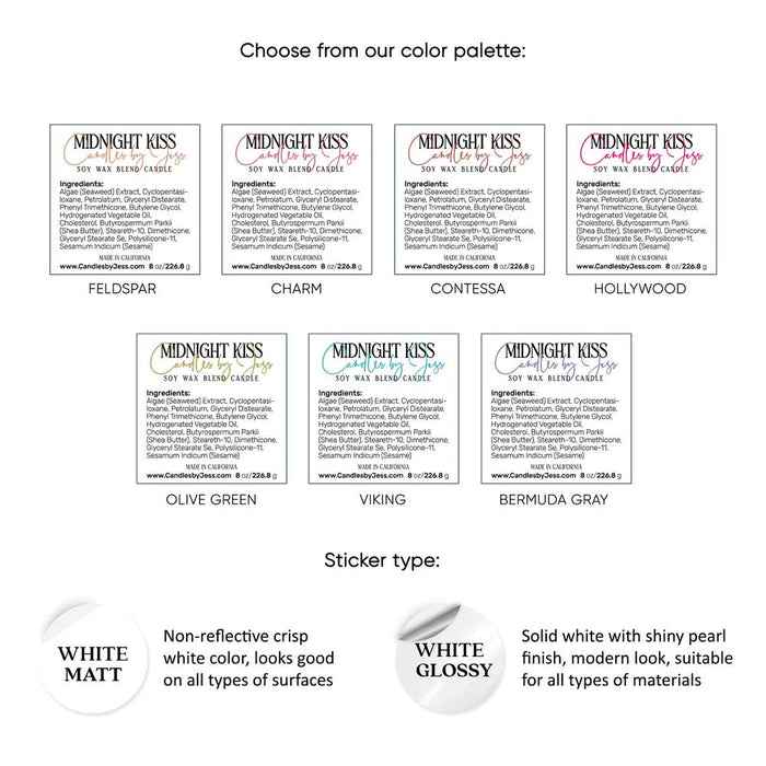 Square Cosmetic Ingredients Labeling Sticker - XOXOKristen