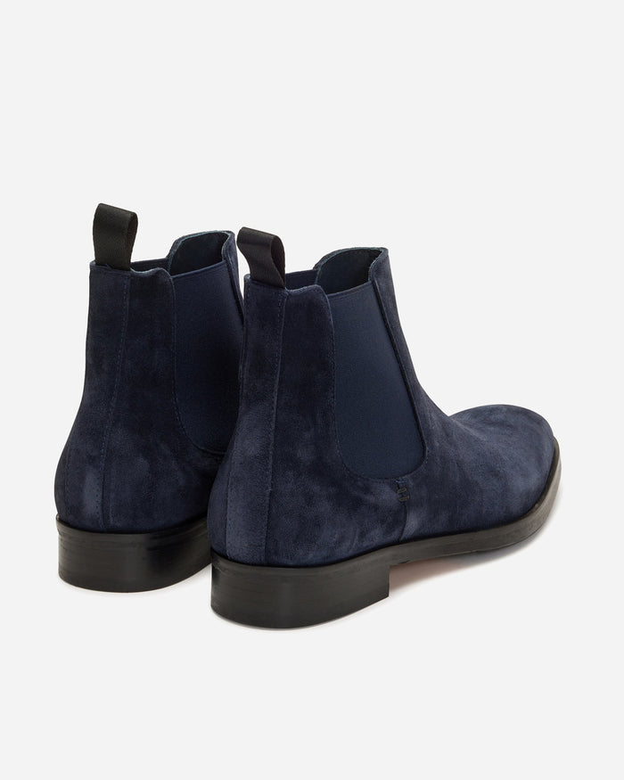 I Maschi Navy Suede Chelsea Boot - Men's Shoes at Menzclub
