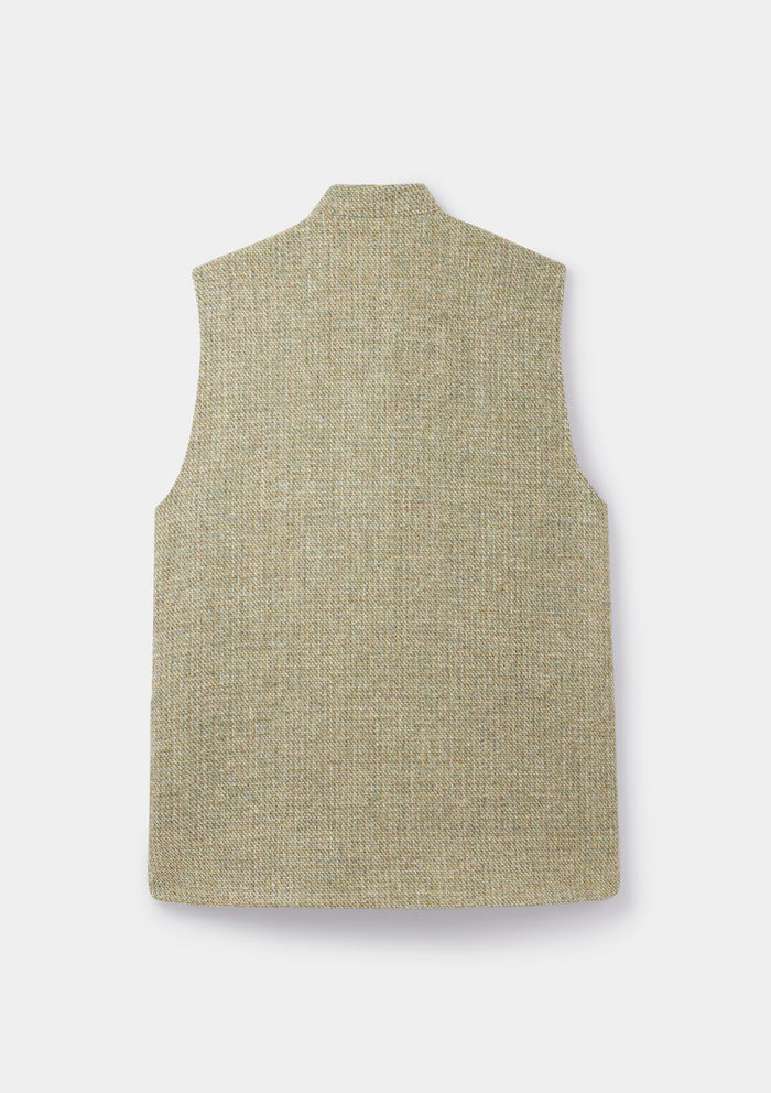 Summer Green Harris Tweed Nehru Waistcoat, Nehru Waistcoat - SIRPLUS