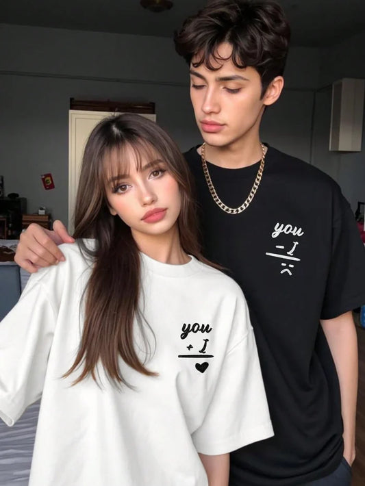 SXV  'you + i’ Printed Cool Aesthetic Oversized Baggy T-shirt