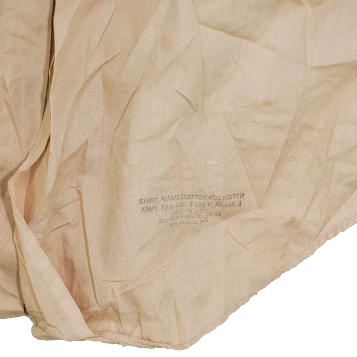 US Army 1950s Khaki Long Sleeve Service Shirt - 14x31, Small - US Army Surplus - Service Shirts