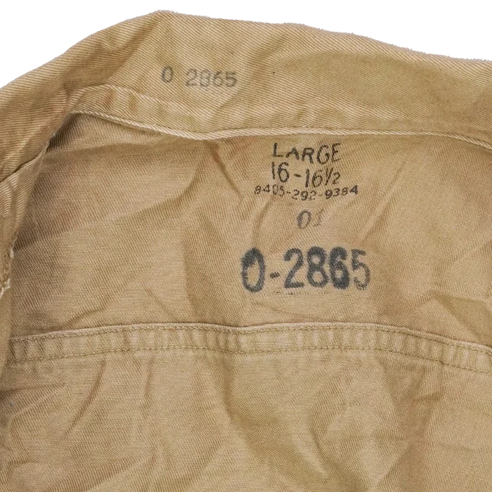 US Army 1950s Khaki Short Sleeve Shirt - Large - US Army Surplus - Service Shirts