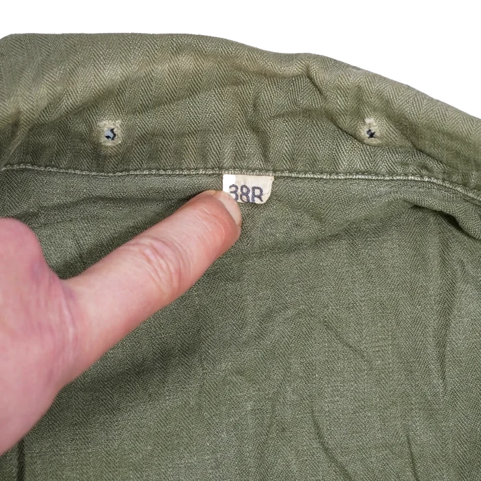 US Army Korean War Era P43 HBT Utility Shirt - 38R, Medium - US Army Surplus - Field Shirts
