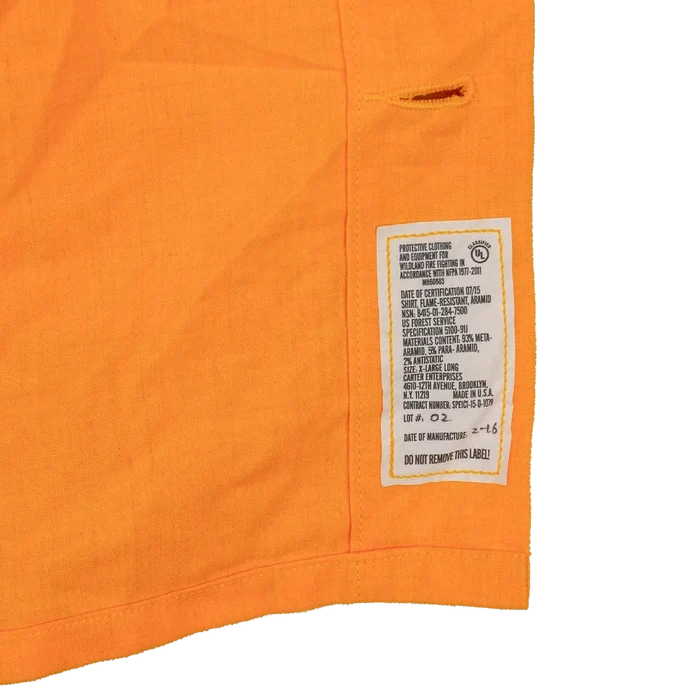 US Made Wildland Fire-Fighting Brush Shirt - XLarge Long - Army & Outdoors - Field Shirts