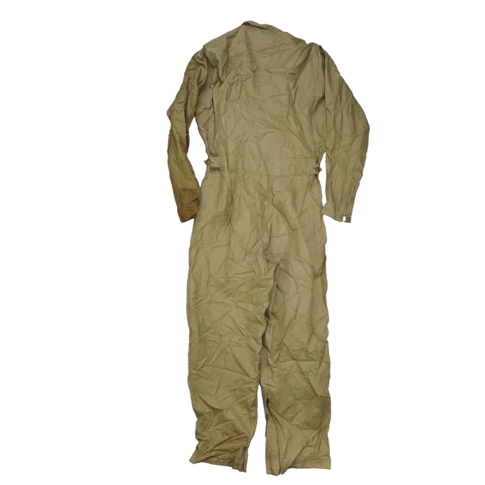 US Navy 1950s Khaki Flying Coveralls - 40L, Medium - US Navy Surplus - Overalls