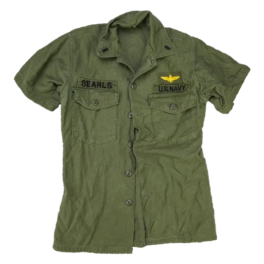 US Navy OG-107 Short Sleeve Utility Shirt - 15.5x33, Medium - US Navy Surplus - Field Jackets
