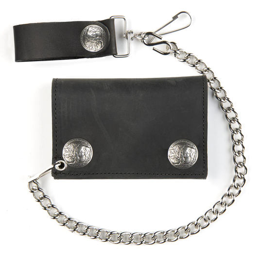 USA-Made Tri-Fold Wallet With Buffalo Snaps