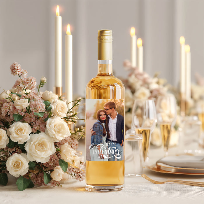 Valentine's Day Wine Label with Custom Photo