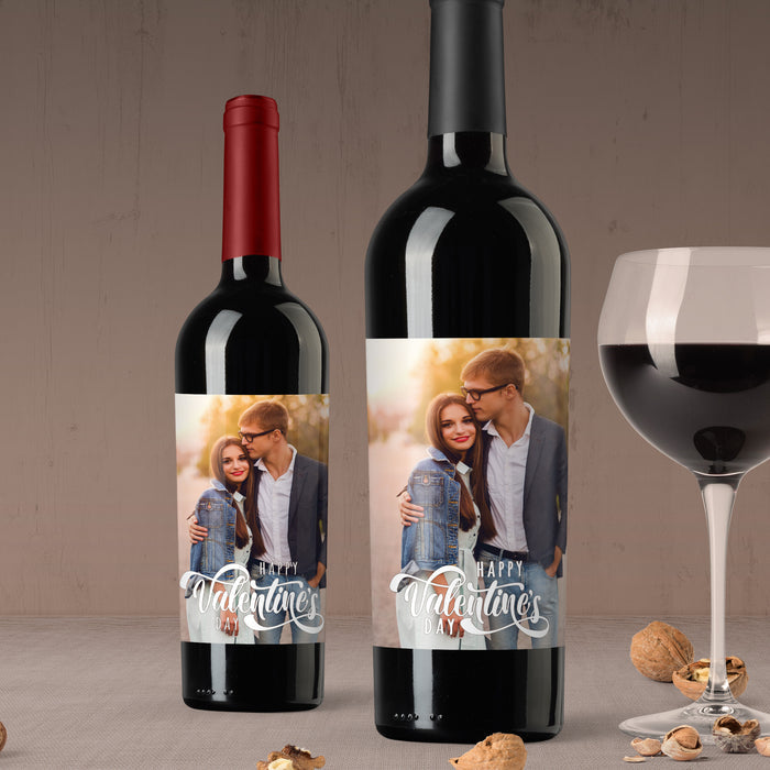 Valentine's Day Wine Label with Custom Photo