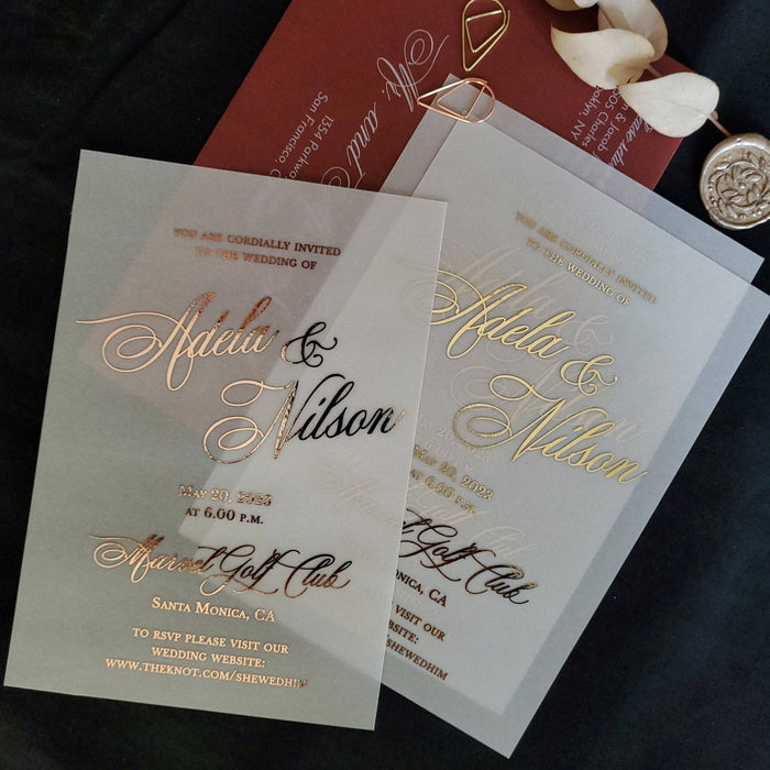 Elegant Vellum Wedding Invitations - XOXOKristen