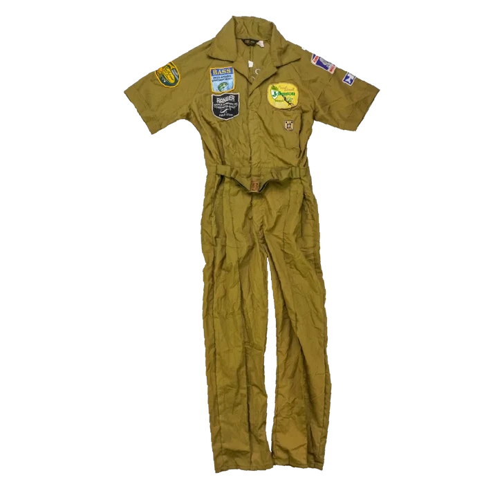 Vintage US Brown Patched Coveralls - Medium - Army & Outdoors - Overalls
