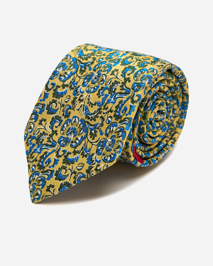 Wallarah Yellow Silk Tie - Men's Ties at Menzclub