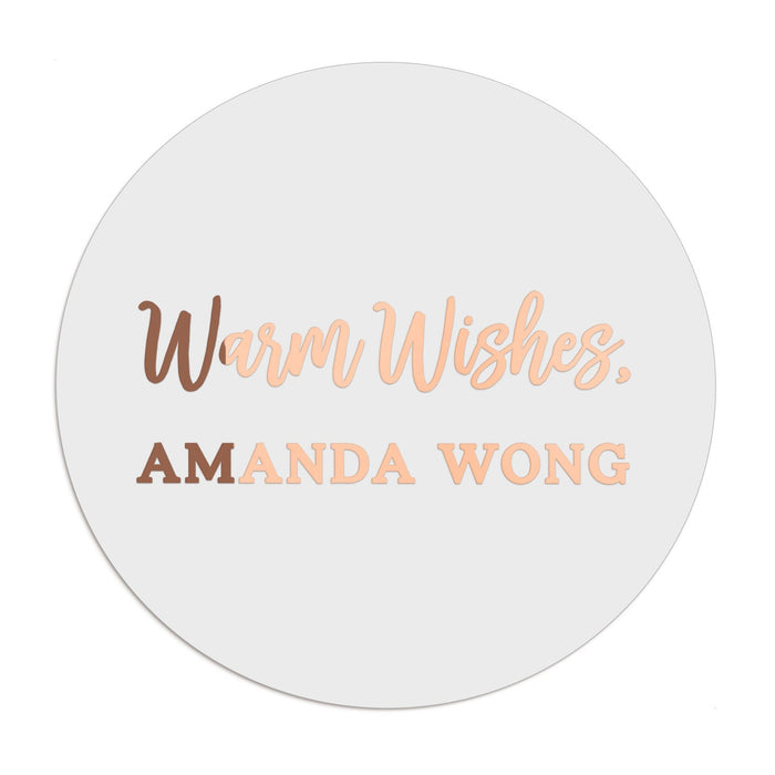 1.25" - 12 Labels / Rose Gold Foil