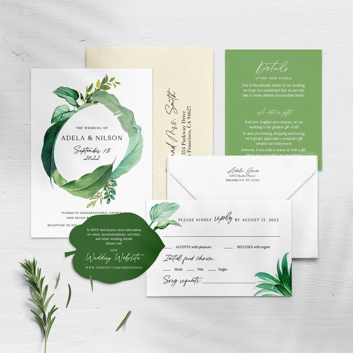 Wedding Greenery Invitation Suite - XOXOKristen