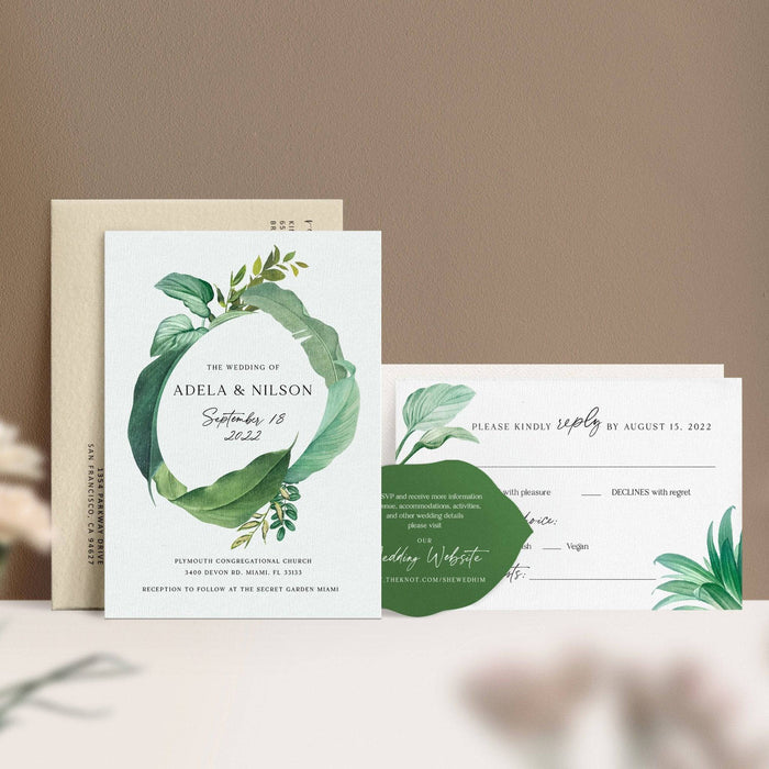 Wedding Greenery Invitation Suite - XOXOKristen