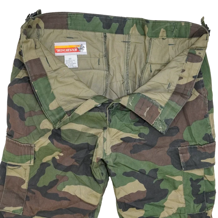 Winchester Woodland Camo BDU Trousers - 40, XLarge - Army & Outdoors - Combat Trousers