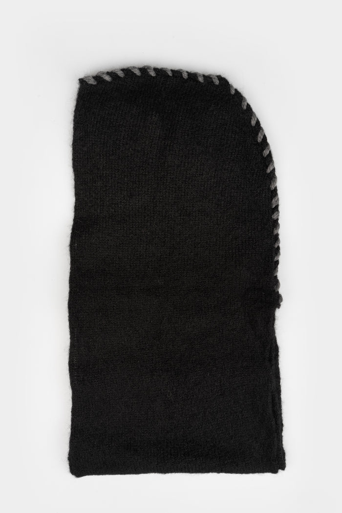 Wool knit hood scarf